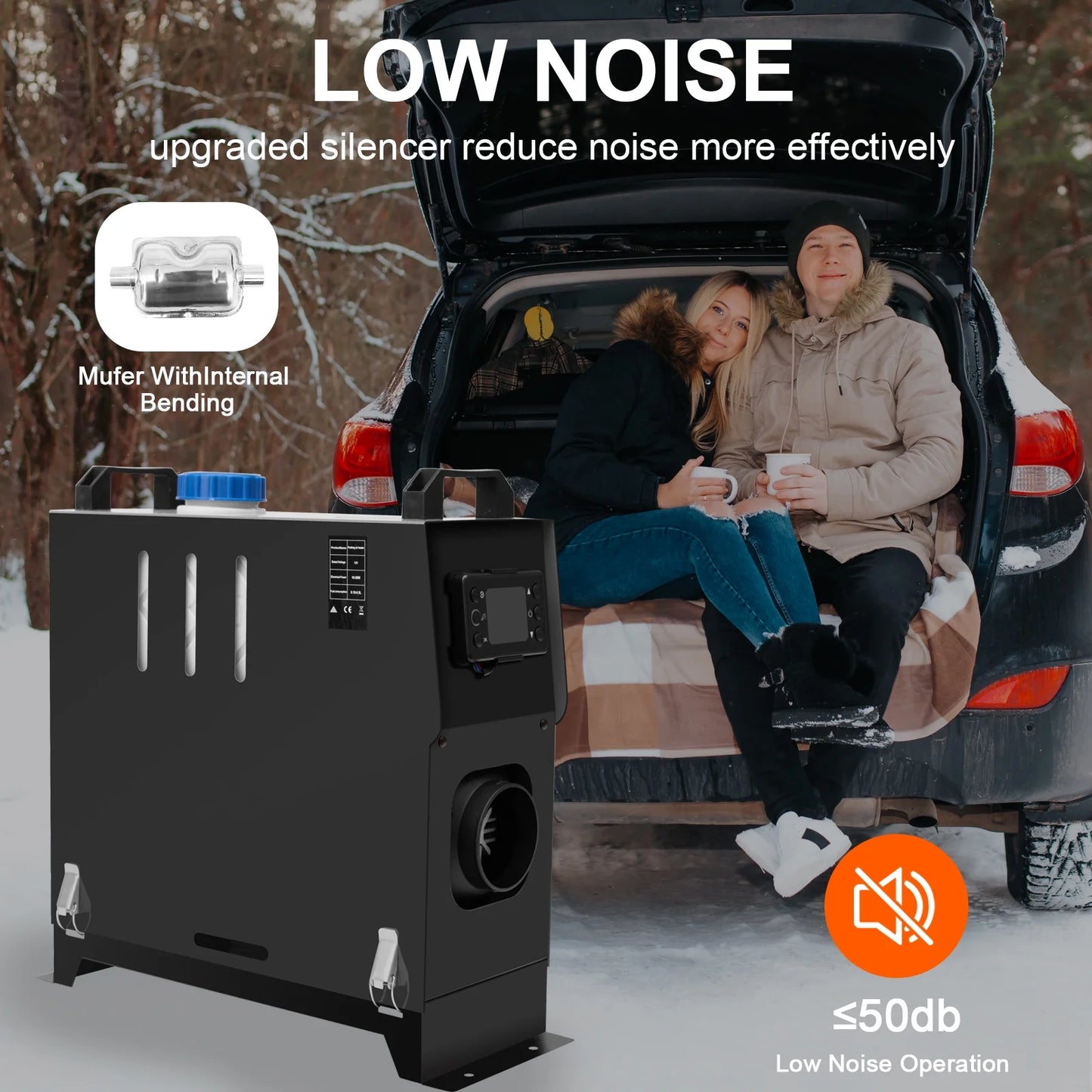Jacgood 12V 8KW Diesel Air Heater, Diesel Heater All in One with LCD Display, Remote Control, Silencer, Fast Heating for RV Truck, Boat, Camper, Car Trailer, Motorhomes, Caravans,Black