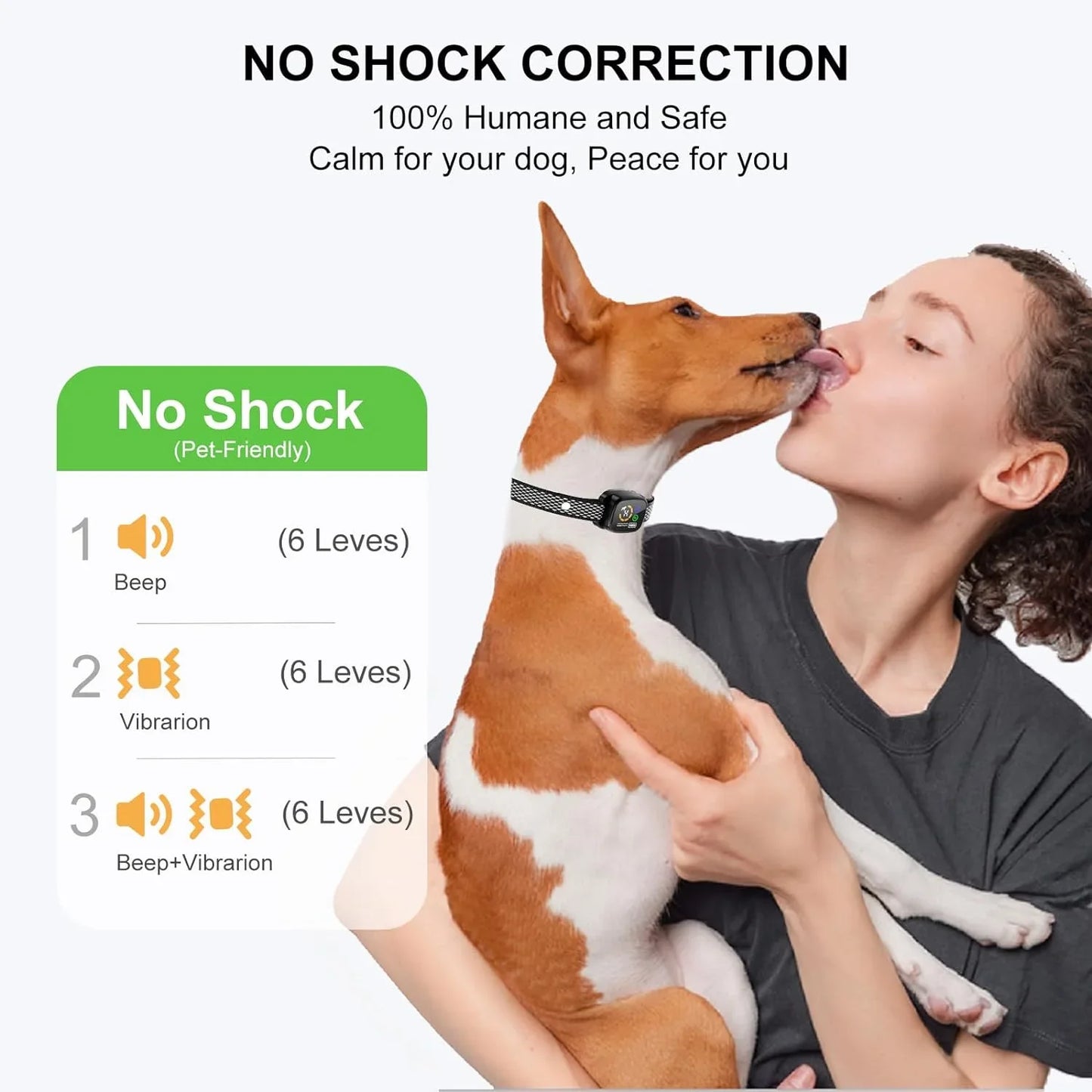 Dog Bark Collar - Rechargeable Smart Anti Barking Collar for Dogs - Waterproof No Shock Bark Collar for Small/Medium Dogs - Shockless Bark Collar with 6 Adjustable Sensitivity Beep Vibration