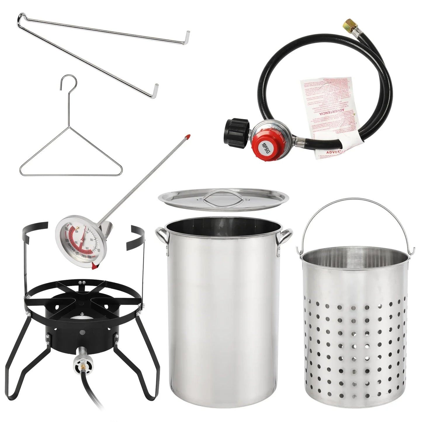 Ktaxon Propane Outdoor Fryer Stainless Steel Frying/Boiling Turkey Fryer Pot 50QT