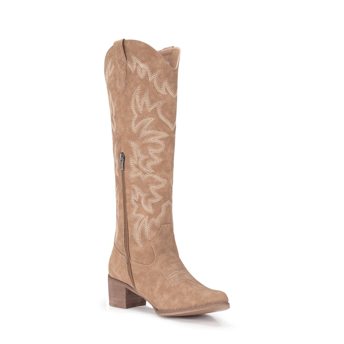IUV Cowboy Boots For Women Knee High Boots Side Zipper Western Boots