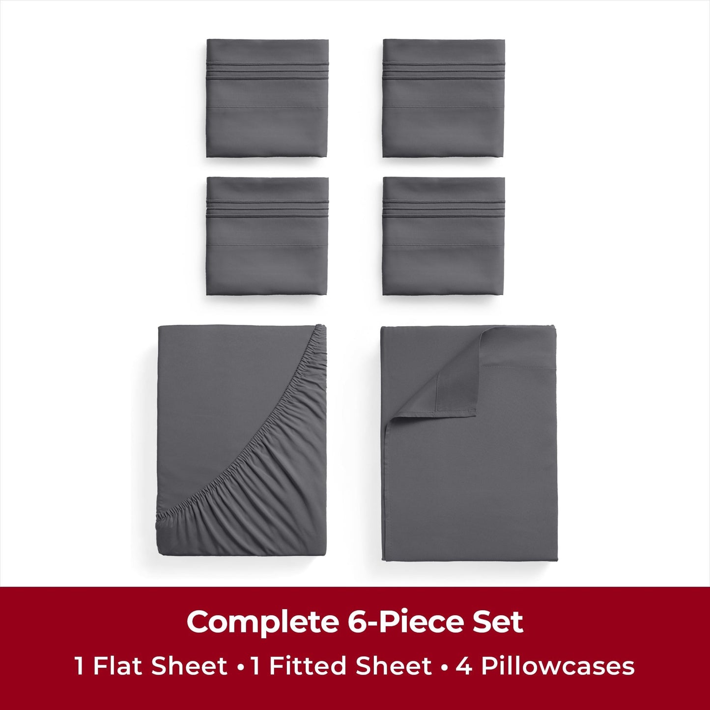 Soft Sheet Set - Luxury 4 Piece Bed Sheets for Queen Size Bed, Secure-Fit Deep Pocket Sheets with Elastic, Breathable Hotel Sheets & Pillowcase Set