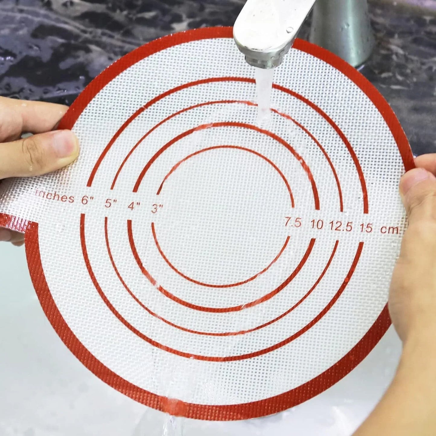 GoXteam 2Pcs Silicone Bread Sling Non Stick Silicone Bread Baking Mat with Long Handle Round Bread Sling Heat Resistant Reusable Dutch Oven Liner for Transfer Dough