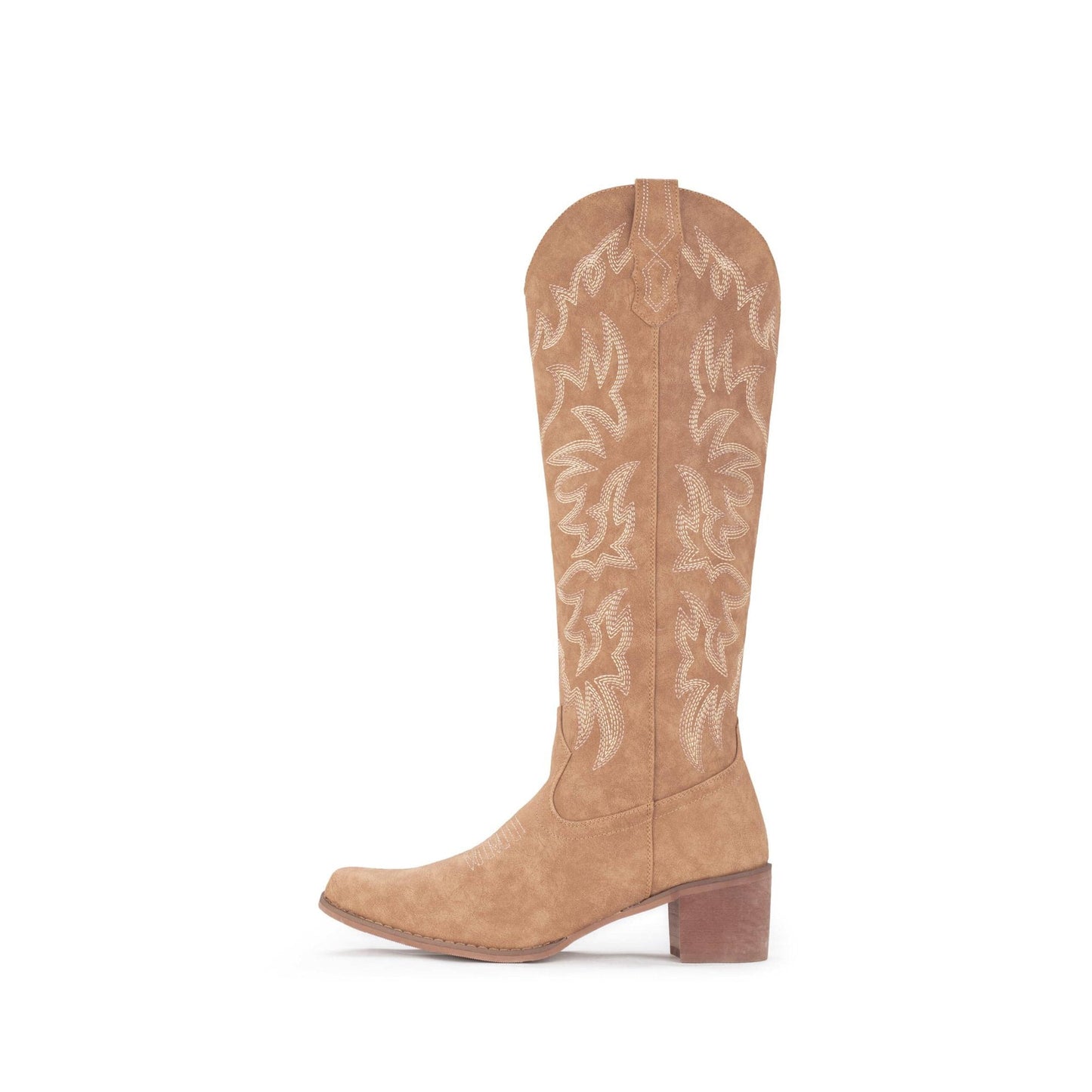IUV Cowboy Boots For Women Knee High Boots Side Zipper Western Boots