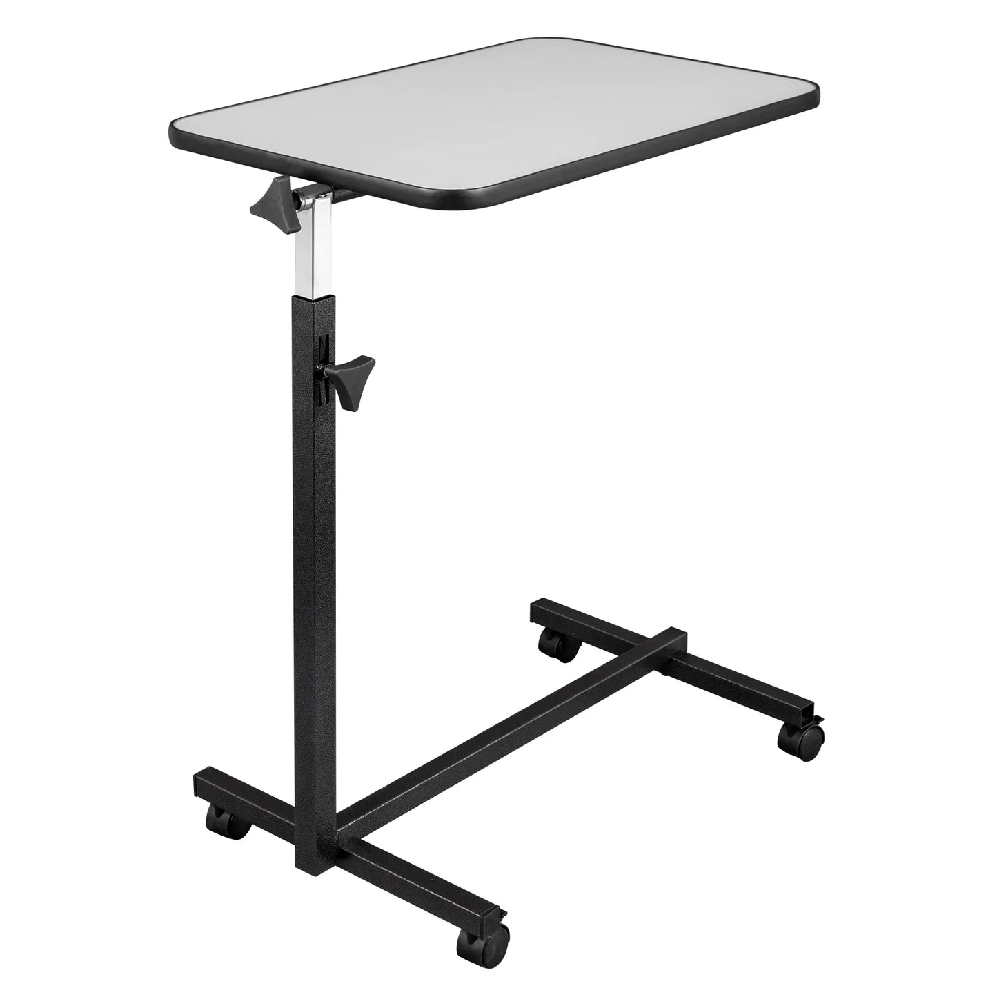 Ktaxon Adjustable Overbed Bedside Table with Wheels, Gray (Hospital and Home Use)