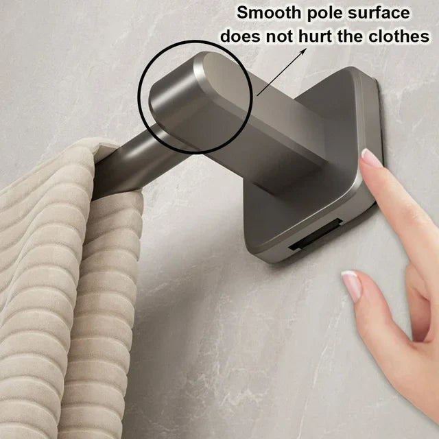 Aiteng 16in Self Adhesive Towel Rack for Bathroom Wall Mounted Towel Holder Storage Rack Bathroom Single Pole Towel Rod