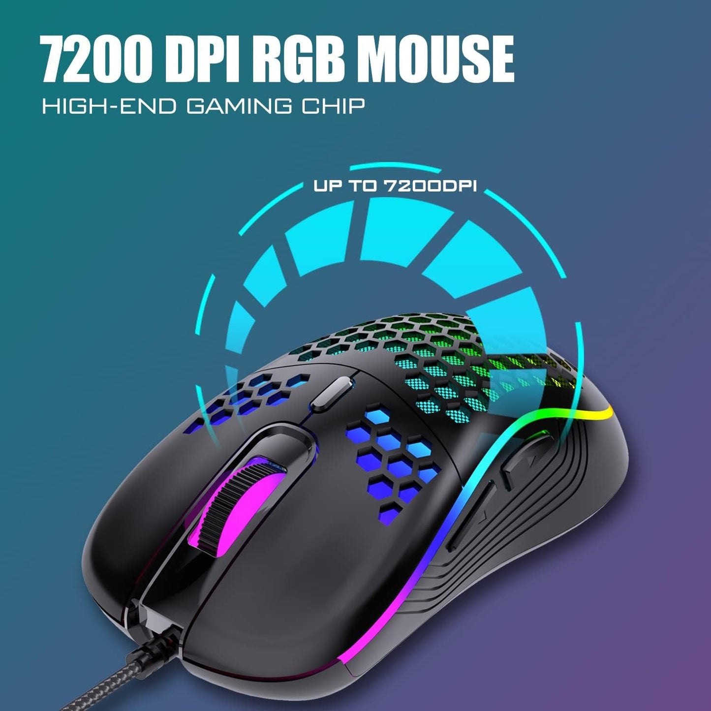 Gaming Keyboard and Mouse Combo, Rainbow LED Backlit Multimedia PC Gaming Keyboard, Office Keyboard Colorful Breathing Backlit Gaming Mouse for Working or Primer Gaming, Office Device