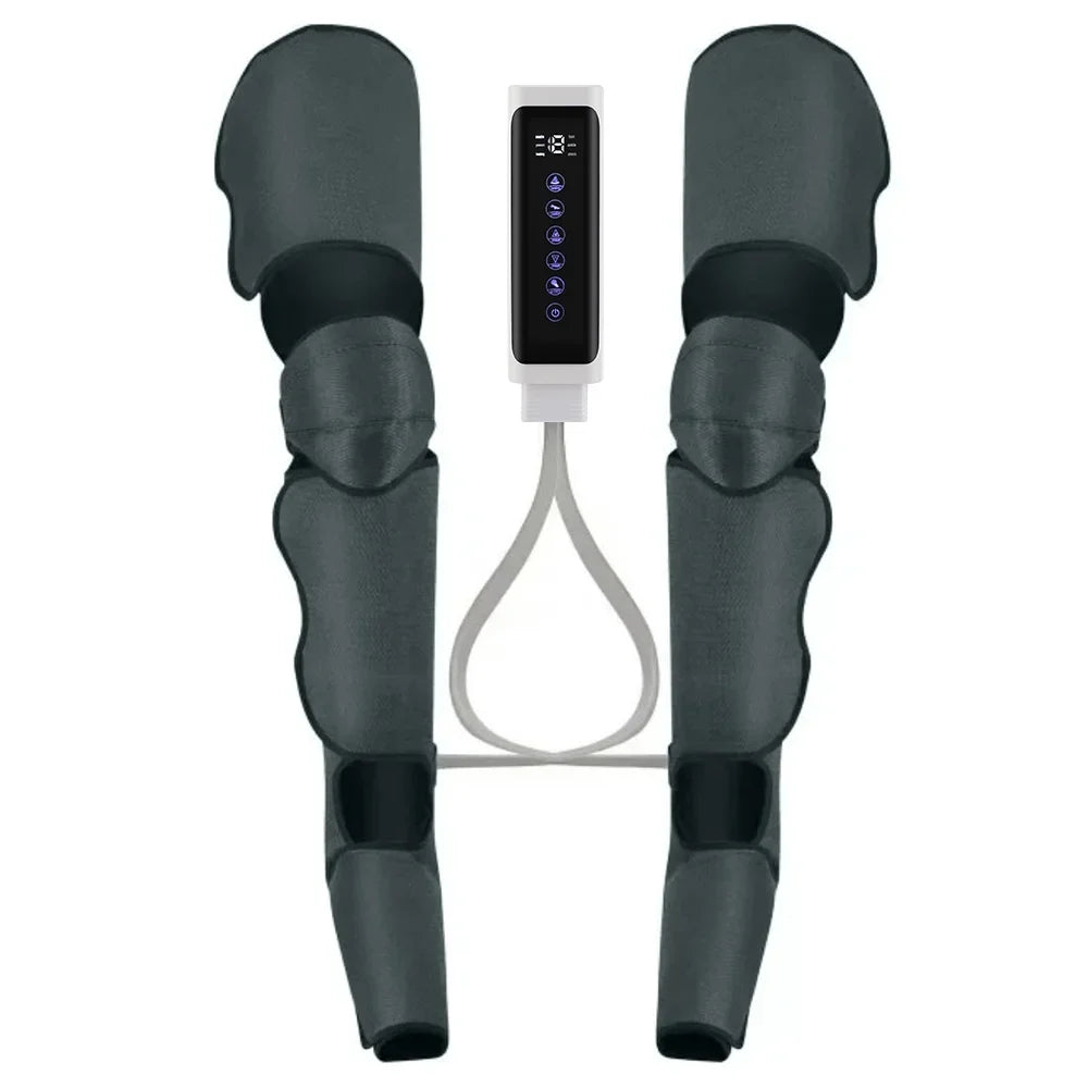 Leg Air Compression Massager, Heat Massager Machine with Hand-held Controller, Adjustable Leg Wraps for for Muscle Fatigue,Cramps,Swelling and Edema