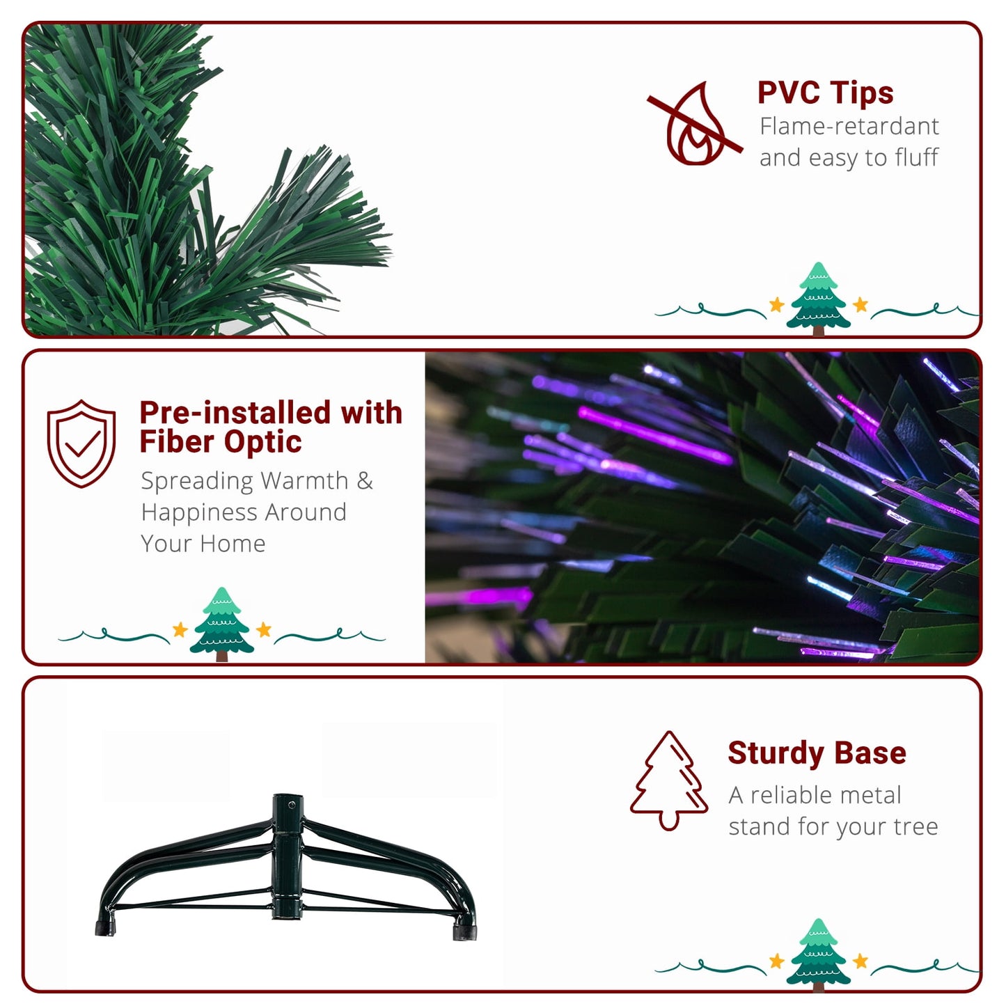 Ktaxon 6ft Pre-Lit Christmas Tree, Full Lighted Xmas Tree with 250 Tips, Star Topper Green
