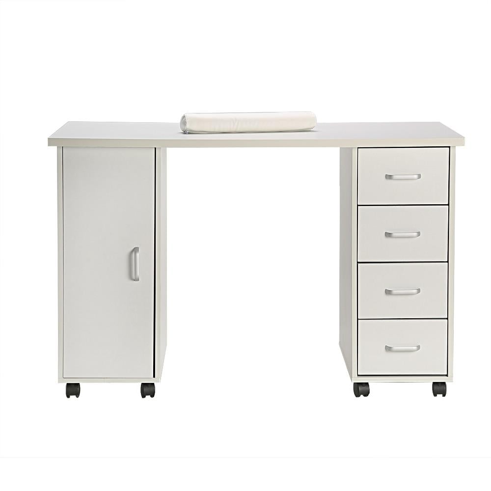 Ktaxon Manicure Nail Table Polish Double Edged with Drawer White