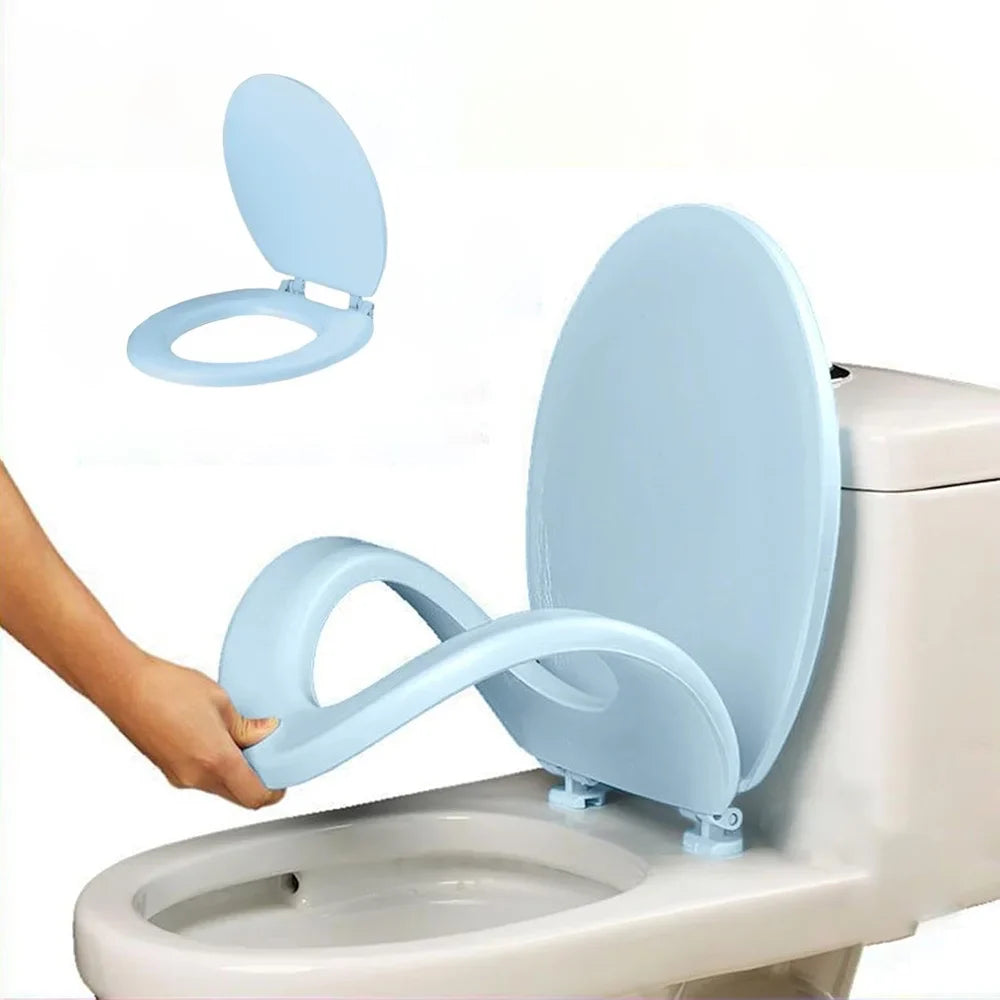 Aiteng Durable Round Toilet Seat with Slow Soft Close - Easy to Install and Clean, Never Loosens, Fits Most Round Toilets, Blue