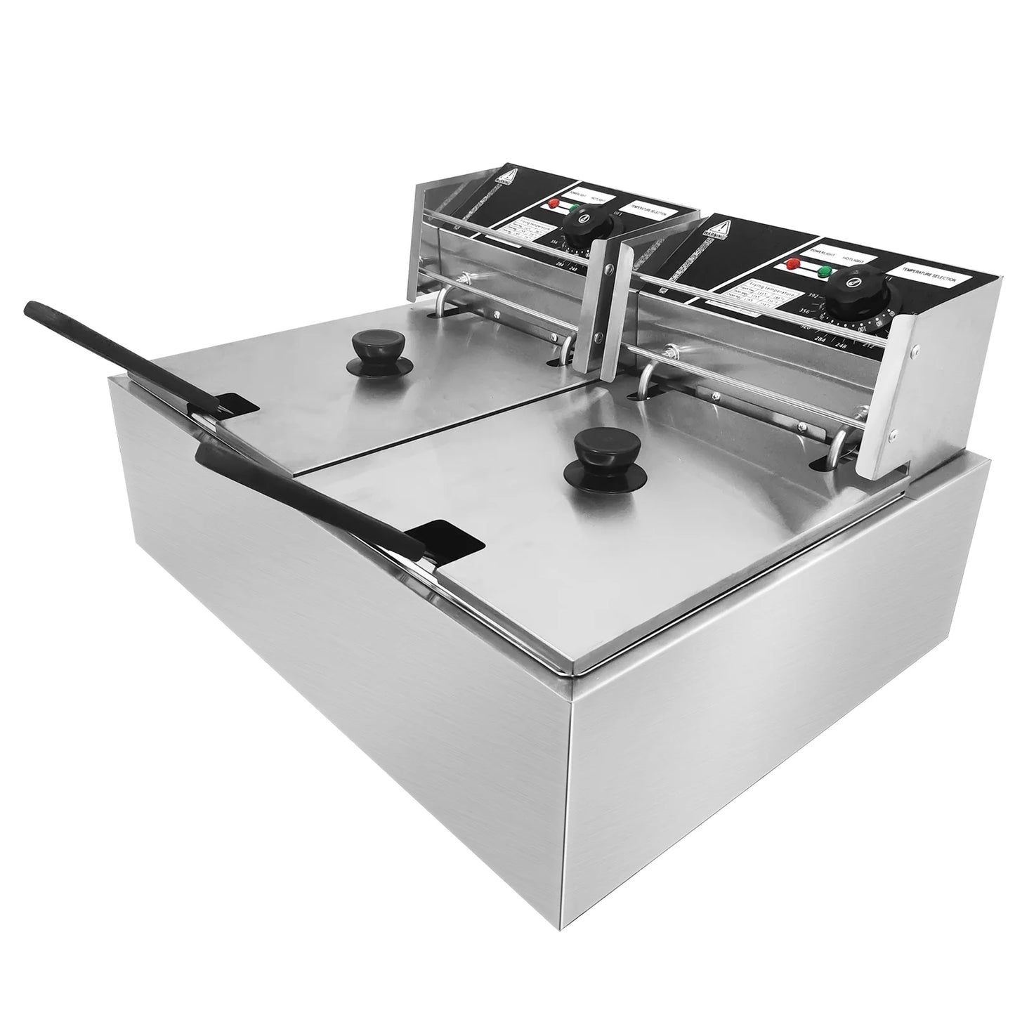 Jacgood 10.6QT Commercial Electric Deep Fryer 5000W Professional Stainless Steel Countertop French Fry with Basket for Restaurant