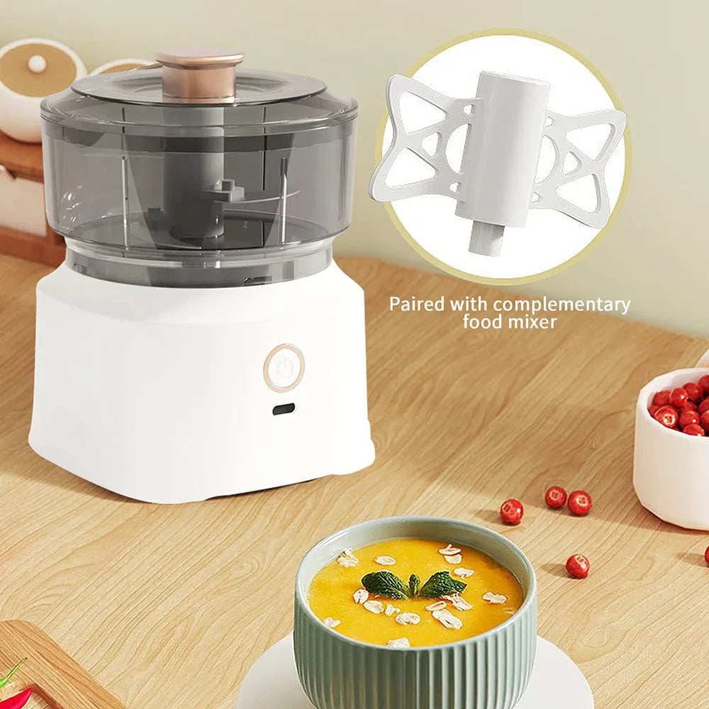 Aiteng 350ML Electric Garlic Chopper Rechargeable Portable Mini Powerful Food Processor, Low Noise & High Efficiency for Ginger Chili Meat