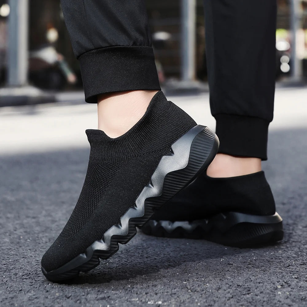 LASUDRAA Men's Shoes Running Casual Breathable Slip on Shoes Walking Lightweight Athletic Sneakers