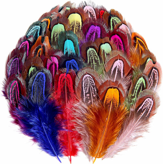 180Pcs Colored Feathers 2-3 in, 9 Colors Mini Natural Pheasant Feathers Bulk for DIY Crafts Earrings Wedding Home Party Decorations Dream Catcher Supplies