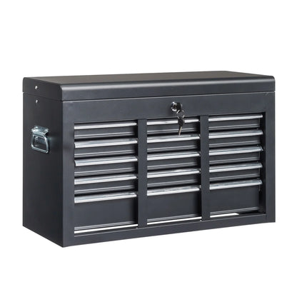 Ktaxon Tool Box, Portable 5 Drawer Steel Toolbox with Top Storage Tray & Carrying Handle, for Garage Trunk Household, Black