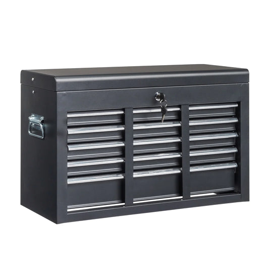 Ktaxon Tool Box, Portable 5 Drawer Steel Toolbox with Top Storage Tray & Carrying Handle, for Garage Trunk Household, Black