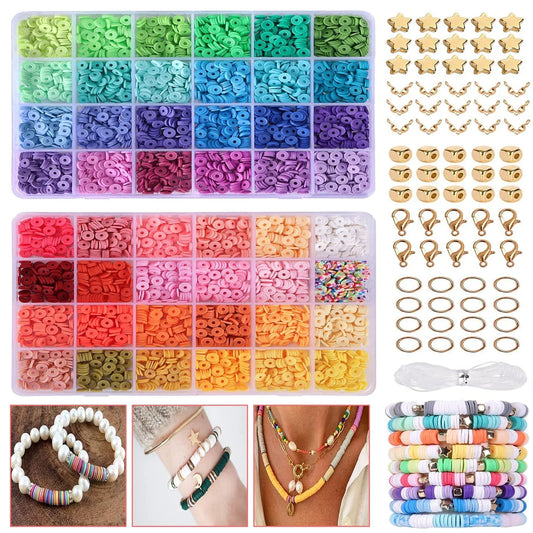 6440PCS 48 Colors Clay Beads Bracelet Making Kit,Friendship Bracelet Kit for Teen Girls Crafts for Girls Ages 8-12(Multicolor)