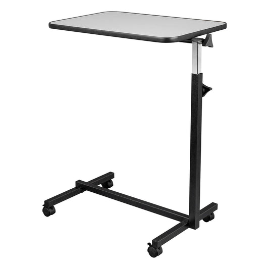 Ktaxon Adjustable Overbed Bedside Table with Wheels, Gray (Hospital and Home Use)