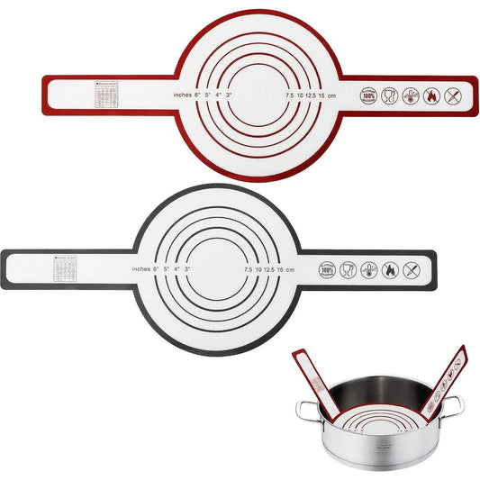 GoXteam 2Pcs Silicone Bread Sling Non Stick Silicone Bread Baking Mat with Long Handle Round Bread Sling Heat Resistant Reusable Dutch Oven Liner for Transfer Dough