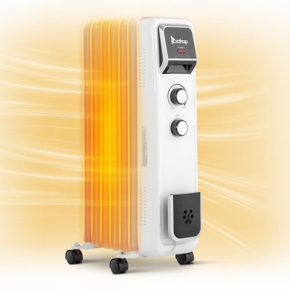 Ktaxon 1500W Portable Electric Space Heater with Adjustable Thermostat, 3 Heat Settings, Overheat and Tip-Over Protection, for Indoor Bedroom Office Home, White