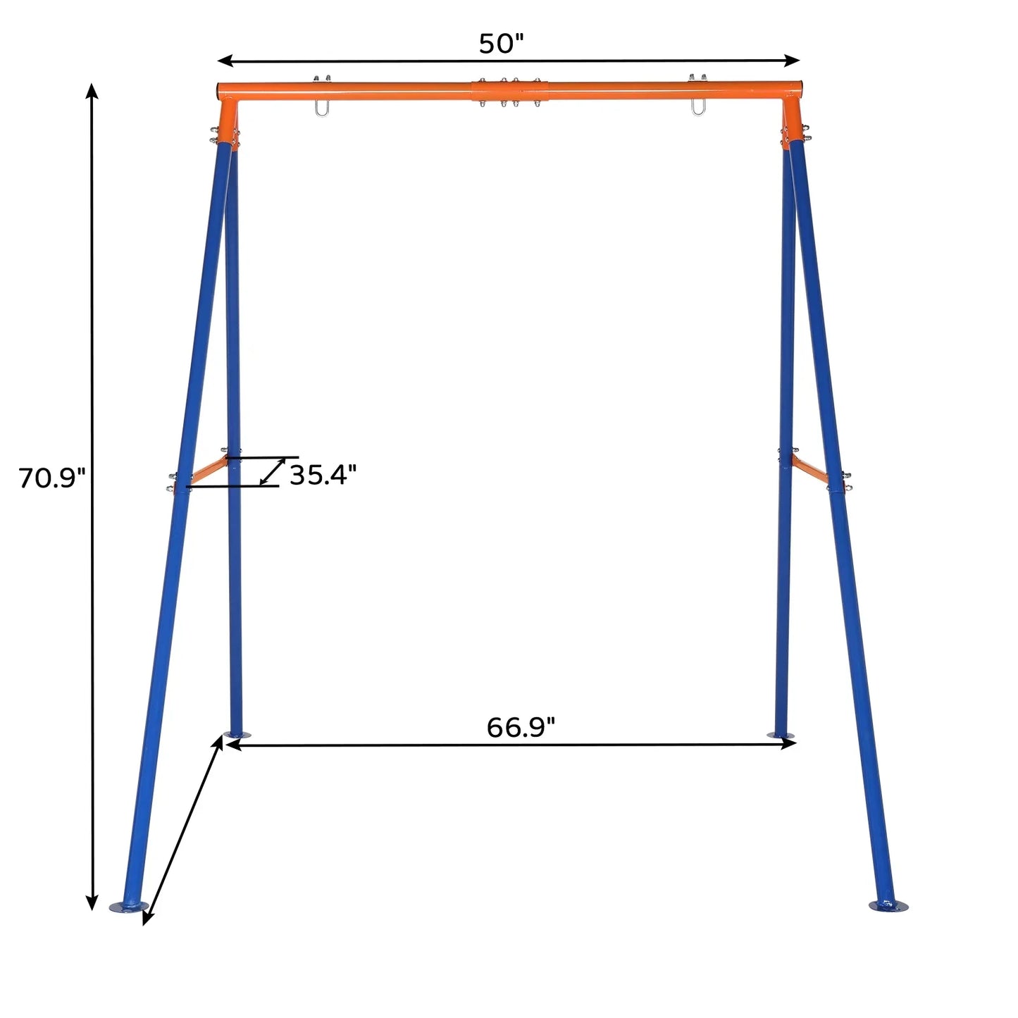 Ktaxon 550lbs Capacity Kids Swing Set with Heavy Duty A-Frame Metal Swing Stand, 40" Saucer Swing, for Backyard, Playground, Outdoor