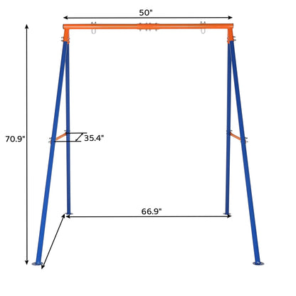 Ktaxon 550lbs Capacity Kids Swing Set with Heavy Duty A-Frame Metal Swing Stand, 40" Saucer Swing, for Backyard, Playground, Outdoor