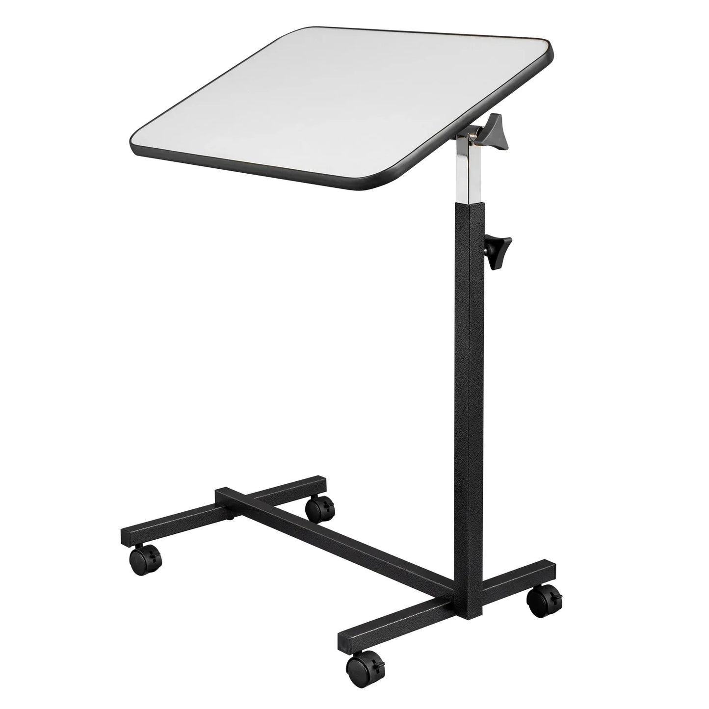 Ktaxon Adjustable Overbed Bedside Table with Wheels, Gray (Hospital and Home Use)