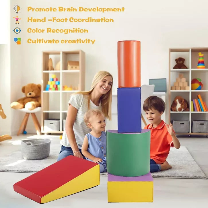 Kinder King Climb and Crawl Activity Play Set for Toddler, Soft Foam Block for Climbing, Crawling and Sliding