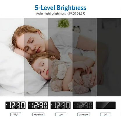 ARCTICICE LED Digital Clock with 5 Setting Modes, USB & Battery Powered Sunrise Alarm Clock for Bedroom Home Decor Teen Boy Girl Gifts, White Light