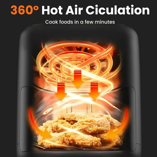 VAVSEA 6.5QT Air Fryer with Visible Cooking Window, 10-in-1 Digital Touch Large Airfryer Oven Cooker with Non-Stick Basket, Dishwasher Safe, 1600W