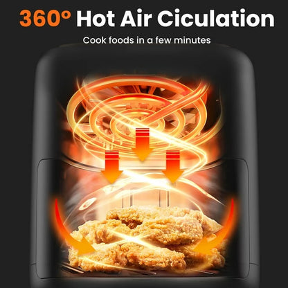 VAVSEA 6.5QT Air Fryer with Visible Cooking Window, 10-in-1 Digital Touch Large Airfryer Oven Cooker with Non-Stick Basket, Dishwasher Safe, 1600W