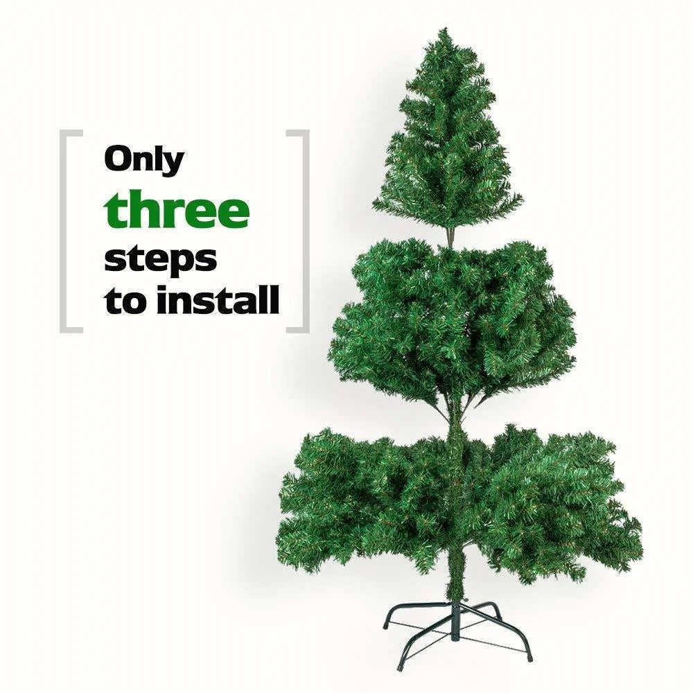 Ktaxon 7ft Artificial Christmas Pine Tree with 1100 Tips, Xmas Indoor Decoration Full Tree with Solid Metal Legs