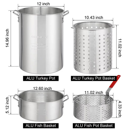 Ktaxon Propane Outdoor Fryer Kit Aluminum Frying/Boiling Turkey Fryer Pot 30QT 4 Piece Set