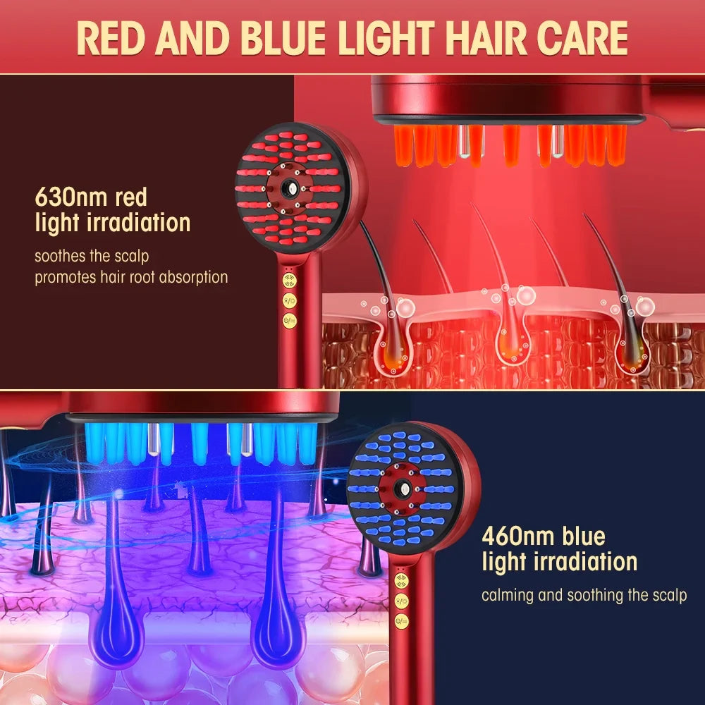 Laser Hair Growth Comb, Micro Current Scalp Massager for Hair Growth, Electric Massage Steam Hair Comb