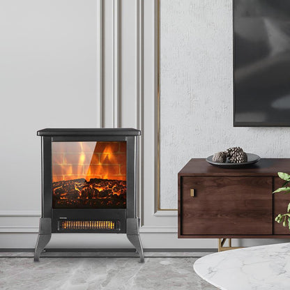 Ktaxon 1400W 14 inch Electric Freestanding Fireplace with Auto-Shutoff, Overheat Protection