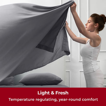 Soft Sheet Set - Luxury 4 Piece Bed Sheets for Queen Size Bed, Secure-Fit Deep Pocket Sheets with Elastic, Breathable Hotel Sheets & Pillowcase Set