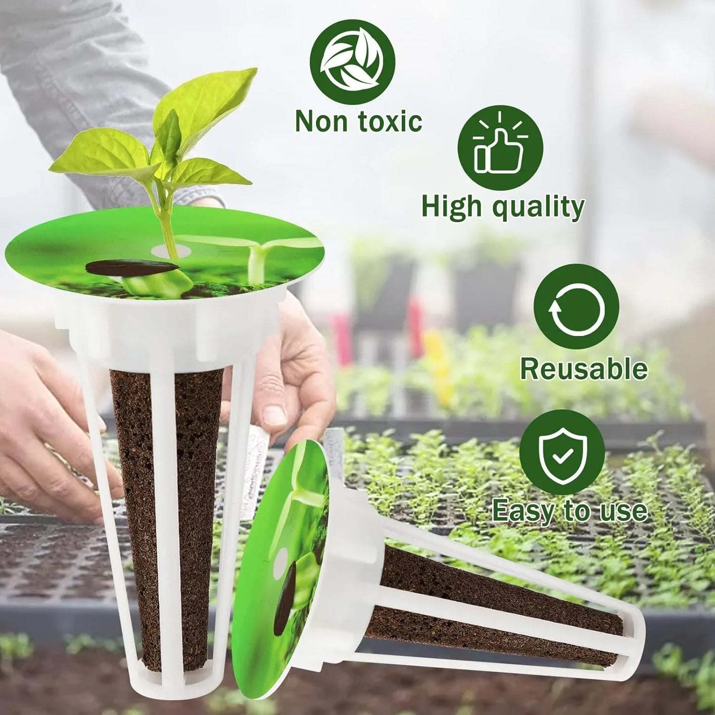 201 Pcs Seed Pods Kit for Aerogarden, Hydroponics Garden Accessories for Starting System£¬40 Planter Basket£¬40 Clear Cover,40 Stickers, 40 Grow Sponges and 1 Tweezers