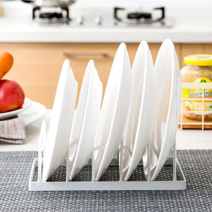 Tomorotec Dish Plate Storage Drainboard 2-Pack, Alloy Steel Kitchen Pot Lid Holder Dish Plate Drying Rack Drainer Stand Multifunctional Cabinet Organizer