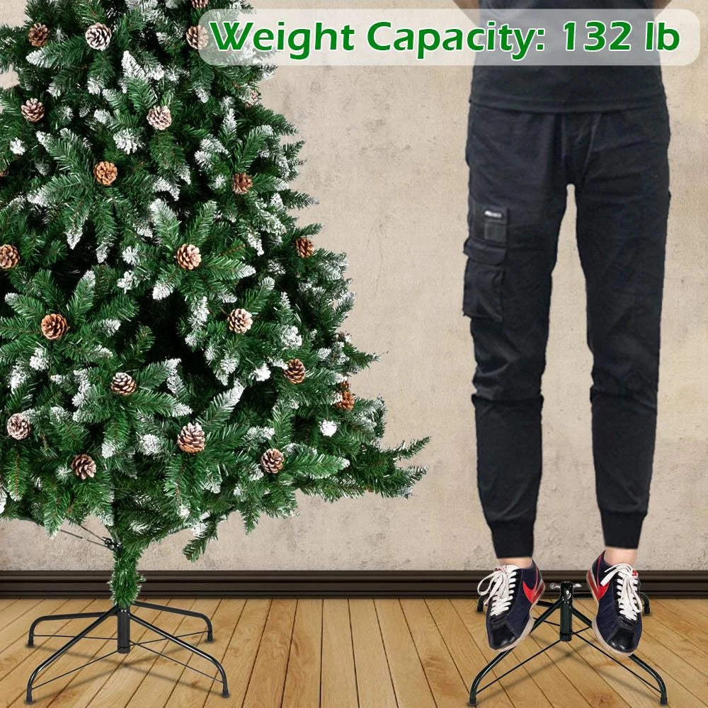 Ktaxon 6ft Upgrade Pinecones Christmas Tree, Flocked Snow Trees Decoration Unlit, 920 Branch Tips, Green