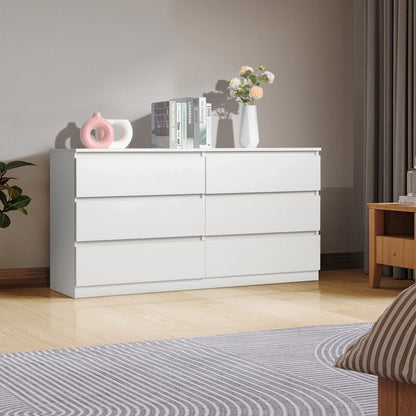 Ktaxon 6 Drawer Double Dresser, Kids Dresser, Nursery Dresser Drawer Organizer, Chest Of Drawers, White