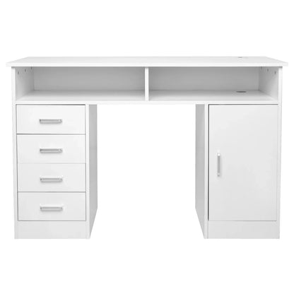 Ktaxon Wood Computer Desk Office Black Laptop PC Work Table Home Drawer & Keyboard Tray,White