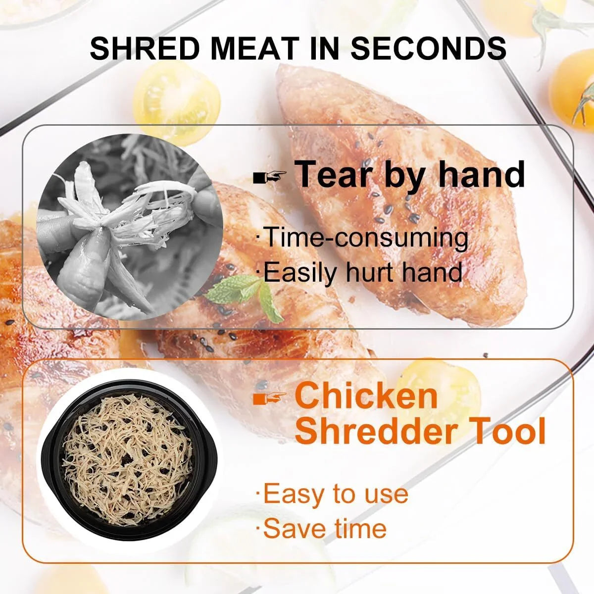 Chicken Shredder, Large Chicken Shredder Tool Twist, Visible Meat Shredder Machine for Chicken Breast Beef Pork with No-Slip Strip & Ergonomic Handle Suitable for Pork Beef Chicken (Red)