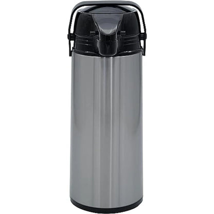 74 Oz Airpot Coffee Dispenser with Pump, Insulated Thermal Coffee Carafe - Stainless Steel Hot Beverage Dispenser - Thermos Urn for Hot/Cold Water, Drink Dispenser for Parties (Stainless Steel)