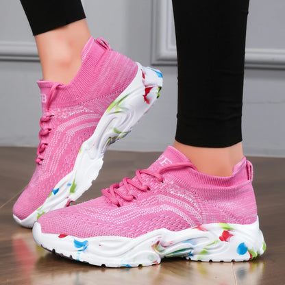 LASUDRAA Women's Shoes Dopamine Slip on Lazy Sneakers Outdoor Running Casual Comfortable Sock Shoes