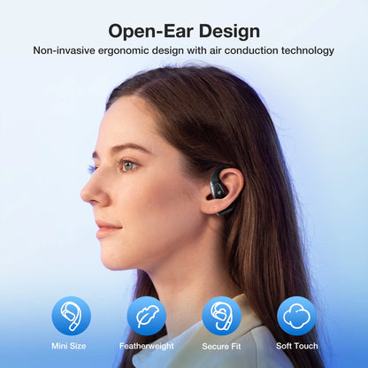 BlitzRock Ultra-Light Open Ear Wireless Earbud, bluetooth V5.4 Wireless Headphones with Microphone, IPX7 Waterproof Sport Earphone