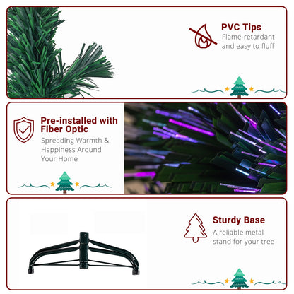 Ktaxon 6ft Pre-Lit Christmas Tree, Full Lighted Xmas Tree with 250 Tips, Star Topper Green