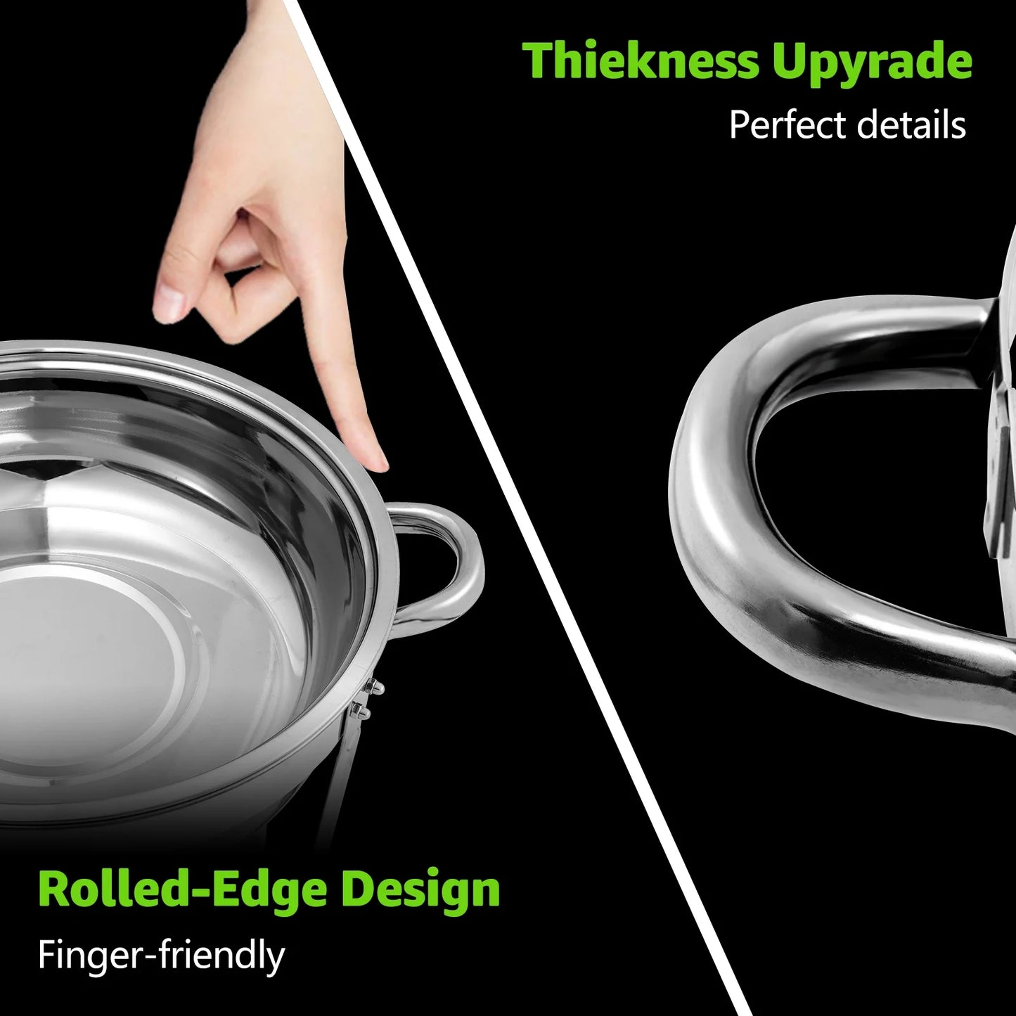 PRIJESSE 4-Pack Chafing Dish Buffet Set, 5QT Round Buffet Servers and Warmers Set, Stainless Steel Catering Food Warmer with Lid for Party