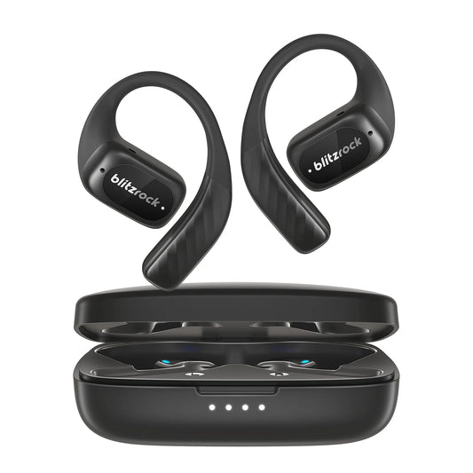 BlitzRock Open Ear Wireless Earbuds, APP Support, Deep Bass, Bluetooth V5.4 Headphone, IPX5 Waterproof Sport Earphone