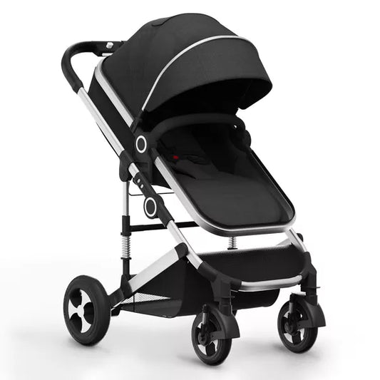 Kinder King Cozi 2 Convertible Baby Stroller, Folding High Landscape Infant Carriage, Adjustable Canopy, Diaper Bag, Anti-Shock