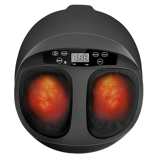 Jacgood Foot Massager with Heat, Vibration,Rolling Compression Feet Massager Machine for Plantar Fasciitis,Neuropathy Pain,Multi-Level Settings & Adjustable Intensity